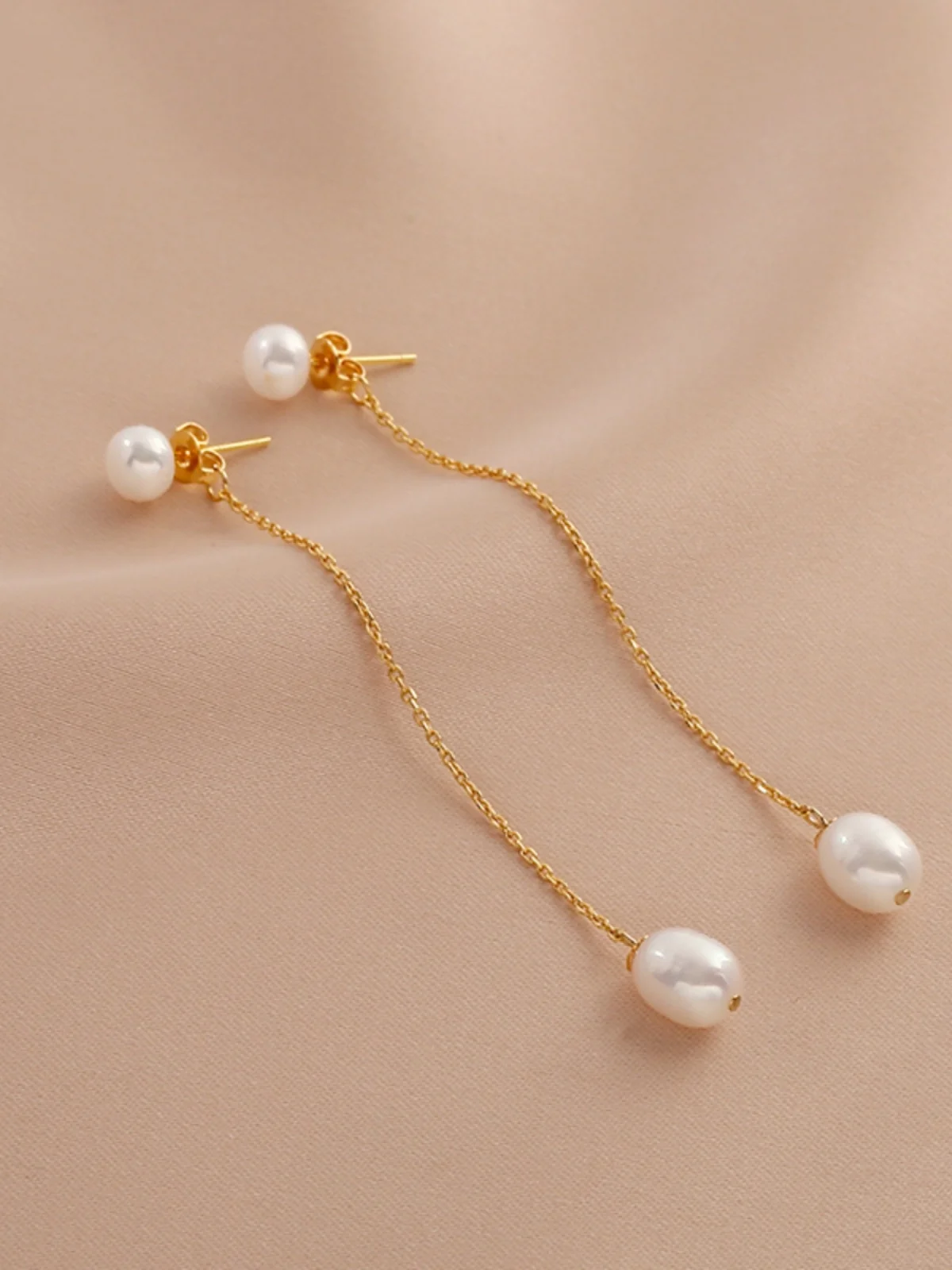 

Lii Ji Pearl Long Tassels Drop Earrings 14k Goldfilled Women Jewelry Gift