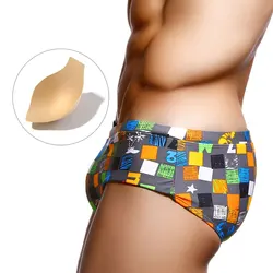 Men Push Up Fun Letter Square Printed Boxer Low Waist Swimming Shorts Boy Briefs Swim Suits Beach Swimming Trunks Surf Banadores