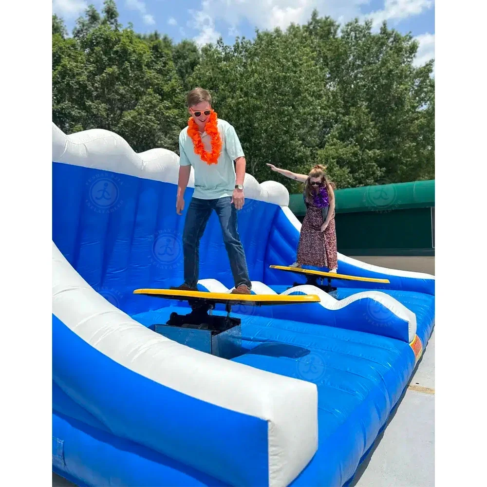 2026 Factory Price High Quality Big Jet Power Inflatable Mechanical Surfboard Inflatable Wave Surfer Simulator For Kids Training