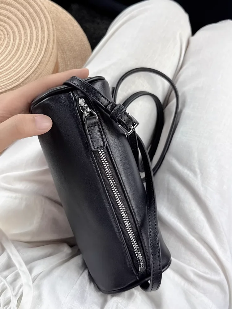 2026 New Spring Genuine Leather Women Bags Luxury Brand Solid Shoulder Bags Women Simple Style Mini Handbags Lunch Bags Women