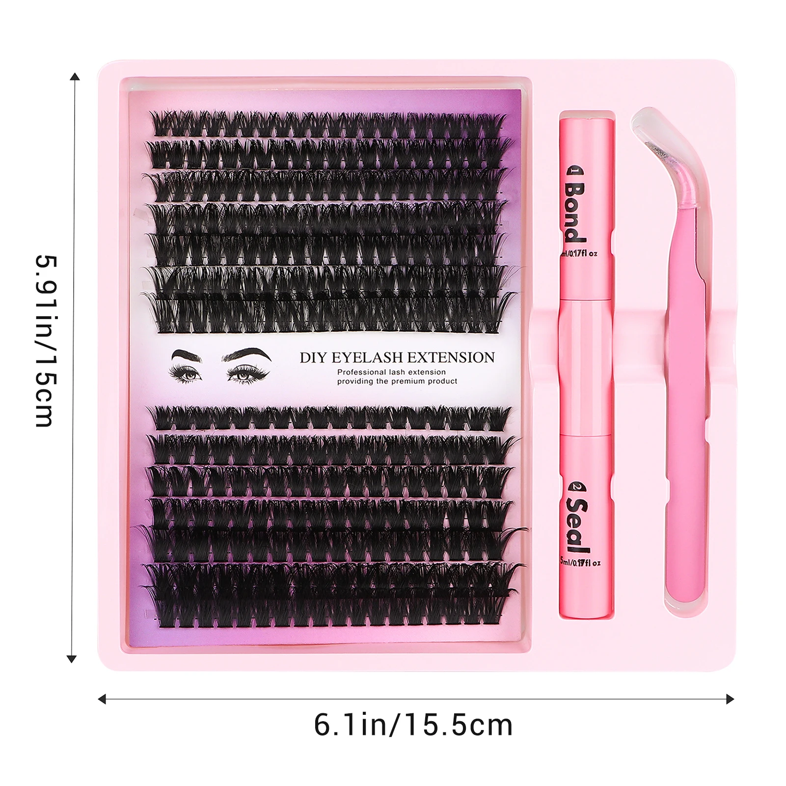 Diy Wimpers Verlengingsset Individuele Mix Wimper Clusters Met Waterdichte Sterke Hold Lash Bond En Seal Make-Up Accessoires