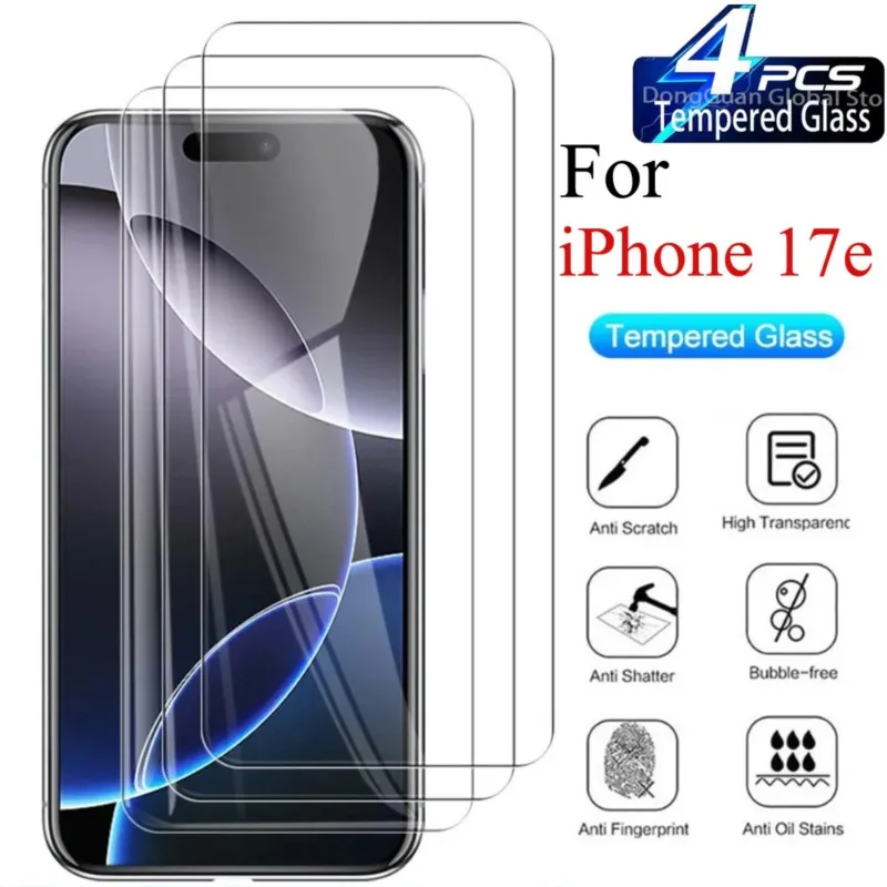

For iPhone 17e Screen Protector For iPhone 17e 5G Protective Tempered Glass Camera Lens Film For iPhone 17e iPhone 16e 4Pcs
