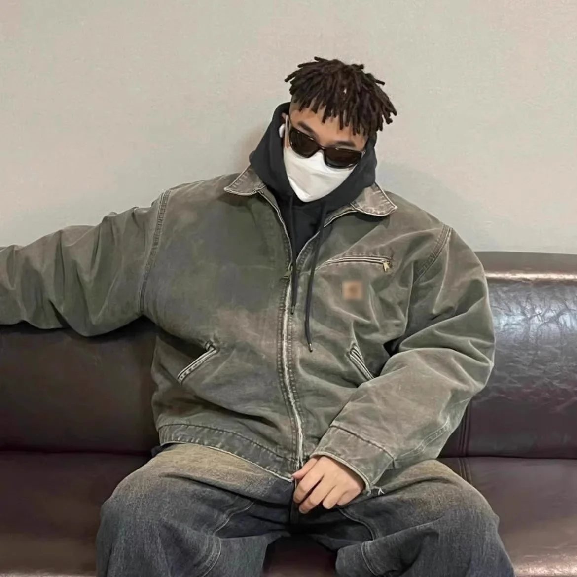 

Retro Waed Vintage J97 Detroit Canvas Workwear Jaet Youthful Cotton Long Sve Flip Collar Four Seasons Outerwear