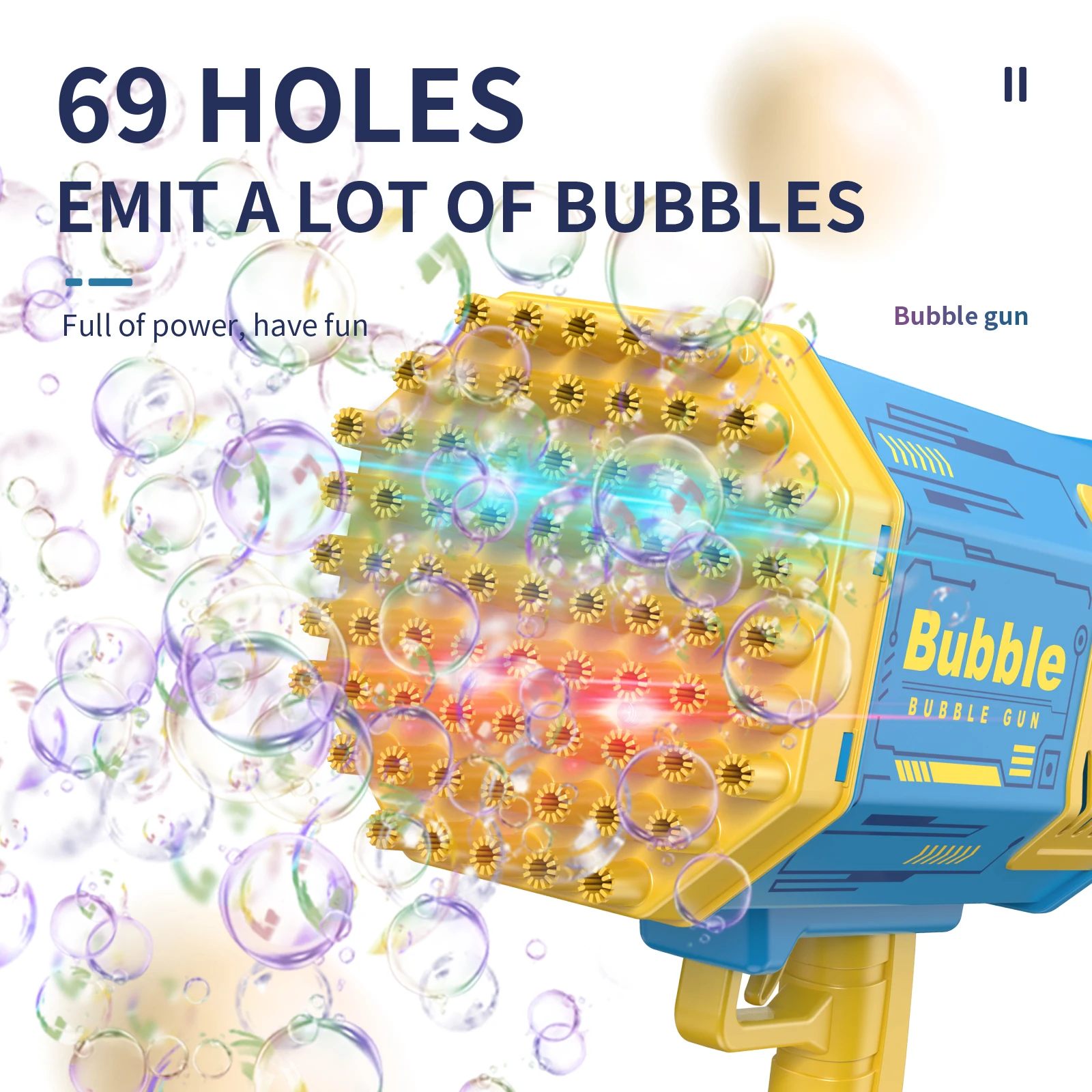 Kids 69-Hole Astronaut Bubble Gun - Fully Automatic Bubble Machine, Outdoor Fantasy Toy for Boys & Girls, Gift