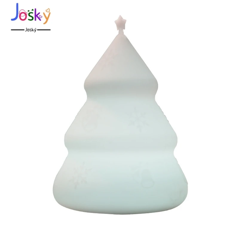 Colorful Christmas Tree Night Lamp 7-color Pat Touch Color-changing Eye Protection Bedroom Bedside Nightlight Gift Children