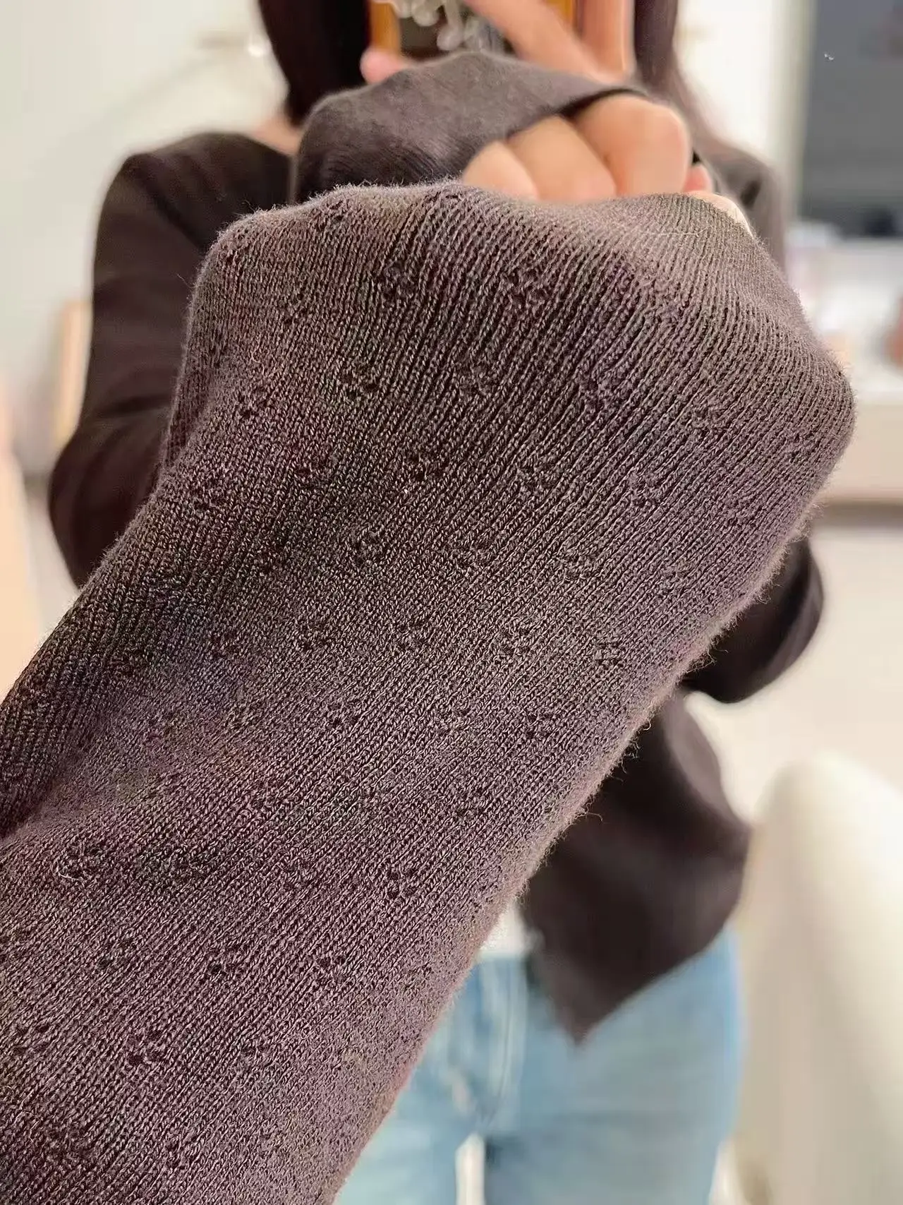 Bruin Oogje Gebreid Vest Vrouwen Herfst Nieuwe Casual Katoenen Lange Mouw Trui Jas Vrouwelijke Vintage Eenvoudige Basic Truien Tops