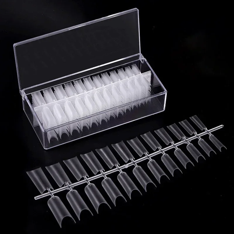 240pcs/Box Ultra Thin Traceless Acrylic False Nails Transparent Matte Full/Half Press On Nails Extension DIY Nail Art Decoration