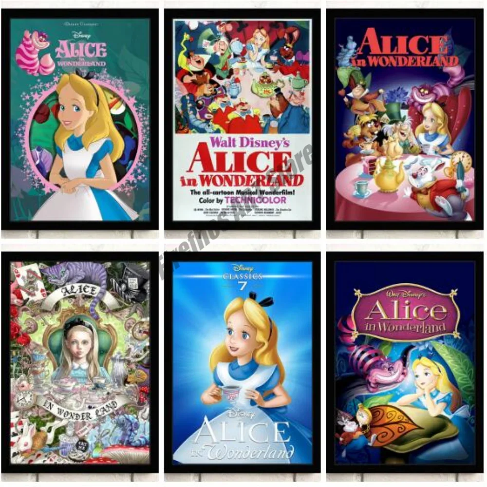 Canvas Painting Disney Alice In Wonderland Wall Art Nordic Posters and Prints Home Decoration Pictures for Living Room Decor