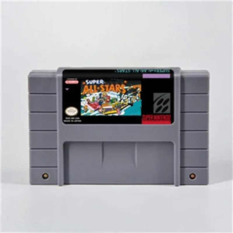 خرطوشة ألعاب SuperMari مع صندوق البيع بالتجزئة ، كل النجوم ، بطاقة ألعاب RPG ، وحدة تحكم ألعاب الفيديو ، يورو ، الولايات المتحدة الأمريكية ، 16 بت