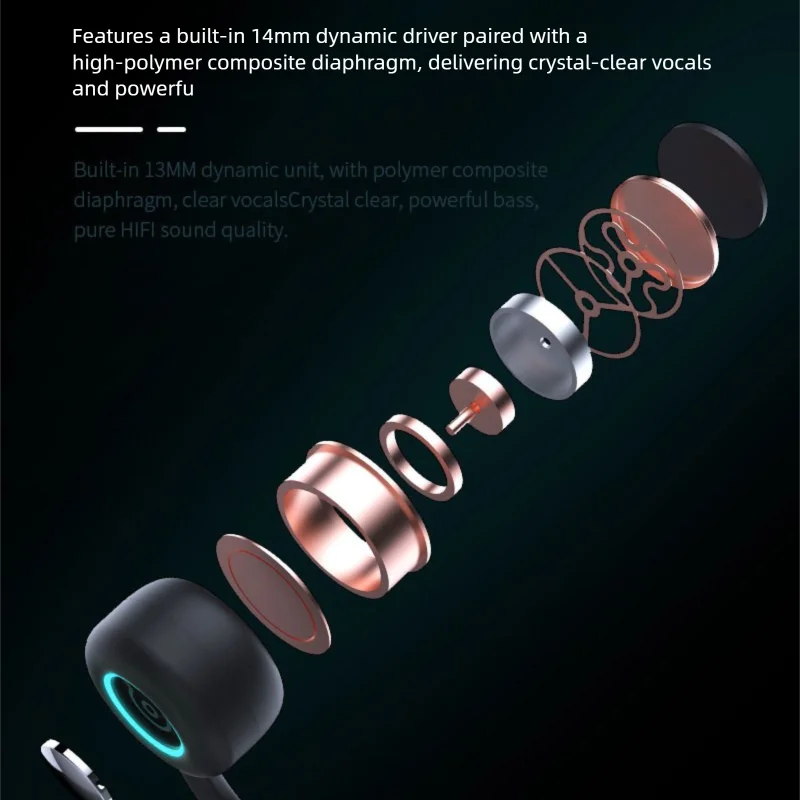 سماعات توصيل عظمية حقيقية IPX5 مقاومة للماء تعمل بالبلوتوث سماعات لاسلكية سماعة رأس رياضية خفيفة للجري الليلي #6