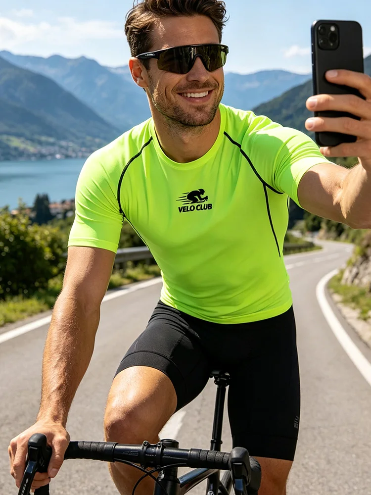 Men's and Women's Universal Quick-Dry Short-Sleeved Mountain Bike Road Cycling T-Shirt Suitable for Cycling Clubs-J66
