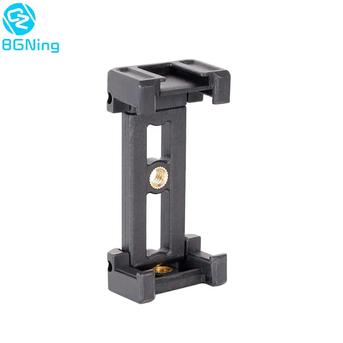 Cell Phone Holder Vlog Tripod Mount Adapter With Cold Shoe Mount 1/4 Screw Holes for Smartphone Vlogging Video LED Light Mic