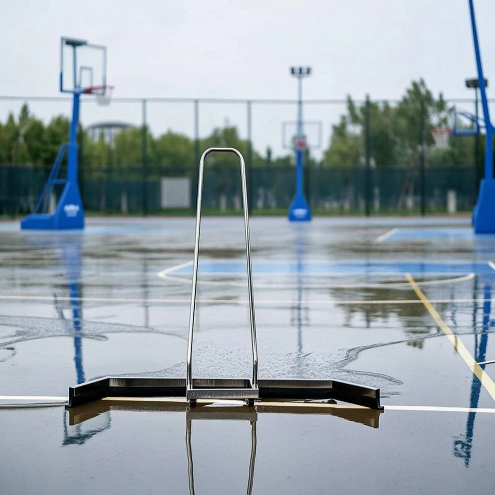 Court Squeegee with Wheels Stainless Steel Court Squeegee Water Pusher Wheeled Sports Tool Wide for Groundkeepers, Tennis Courts
