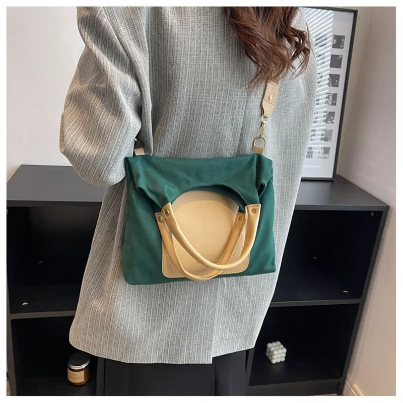 

Вместительная женская сумка, Роскошный дизайнерский холщовый тоут на плечо, повседневный мессенджер для покупок для женщин