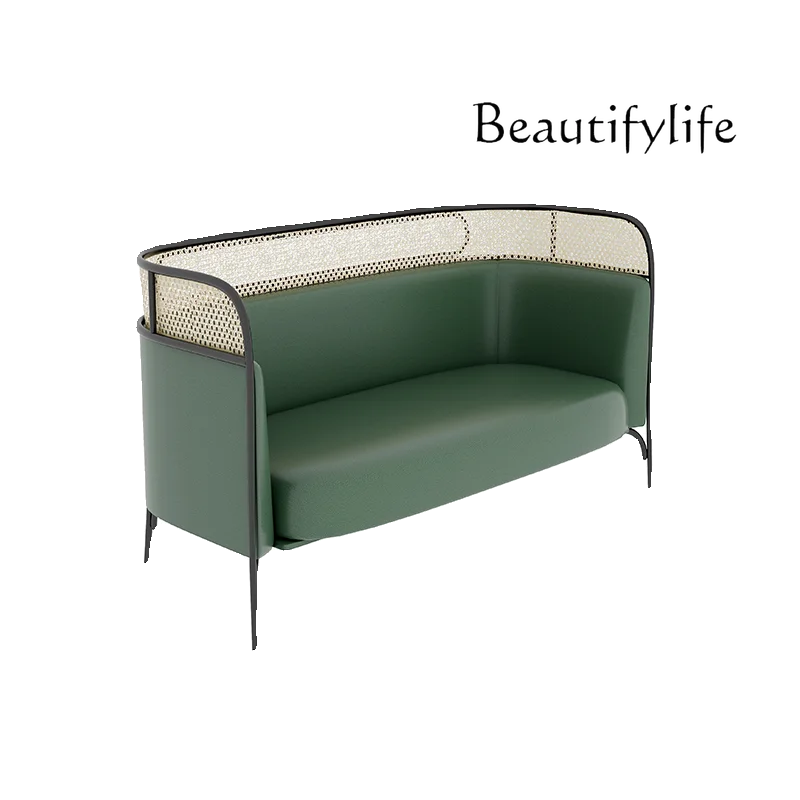 Tea house card seat sofa milk tea shop cafe table and chair combination hot pot restaurant wall rattan seat