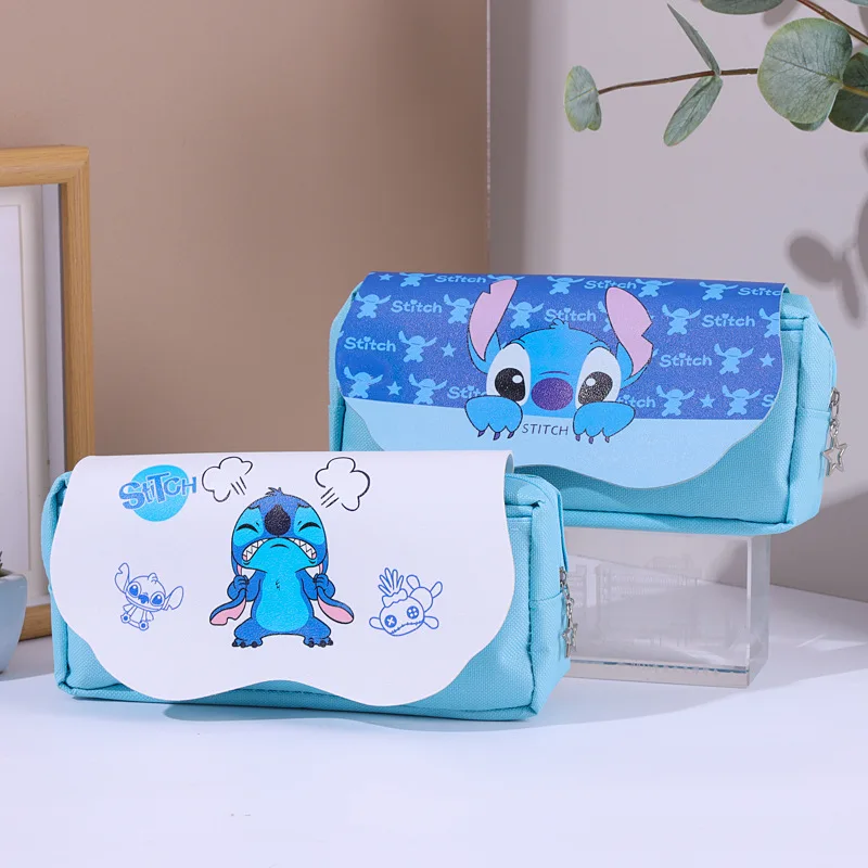 

New HOT Stitch pencil bag primary school girl large capacity pencil bag red bean cute cartoon peripheral stationery box storage