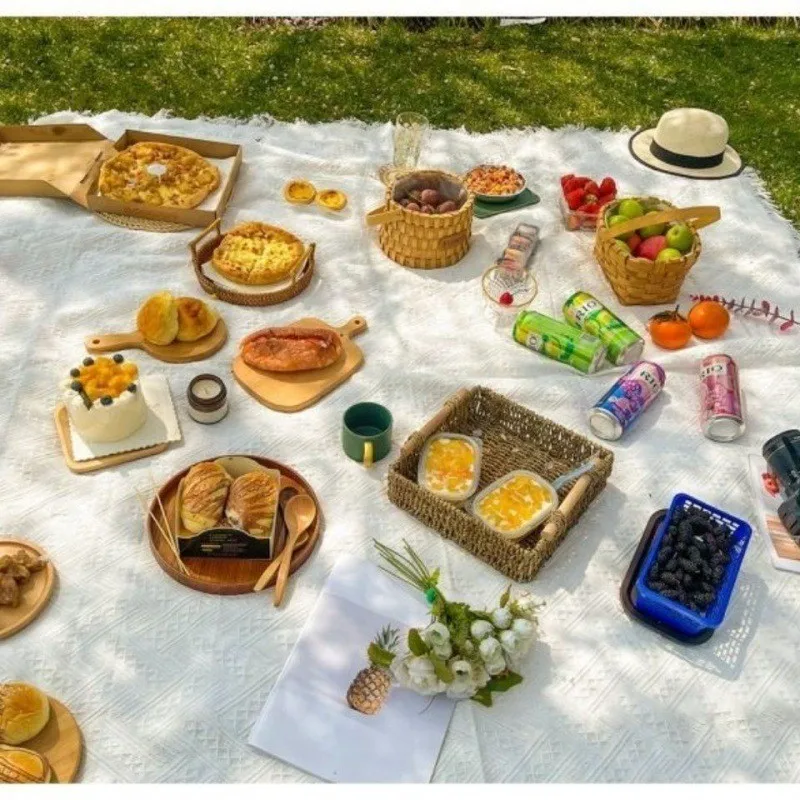 Ins Style PE Cotton Picnic Mat Multi Size Waterproof Anti Slip Outdoor Camping Ground Pad