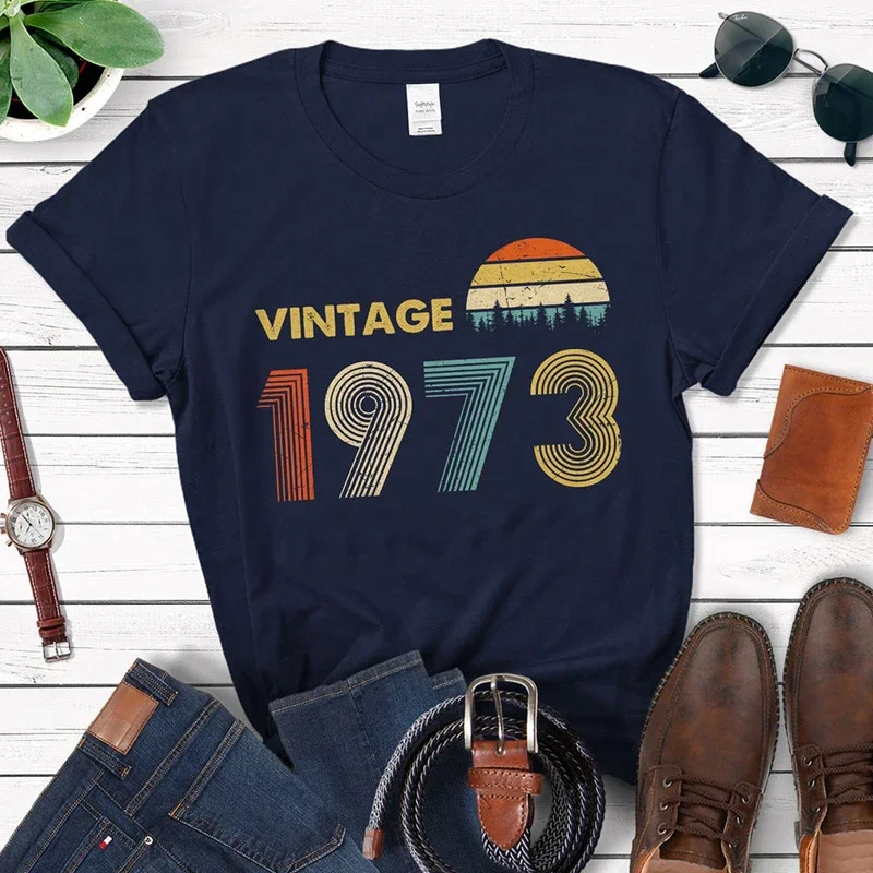 Vintage 1973 Women T Shirt 51st Birthday Gift Idea for 51 Years Old Dad Grandpa Mom Grandma Unisex 70s Retro Classic Tshirt