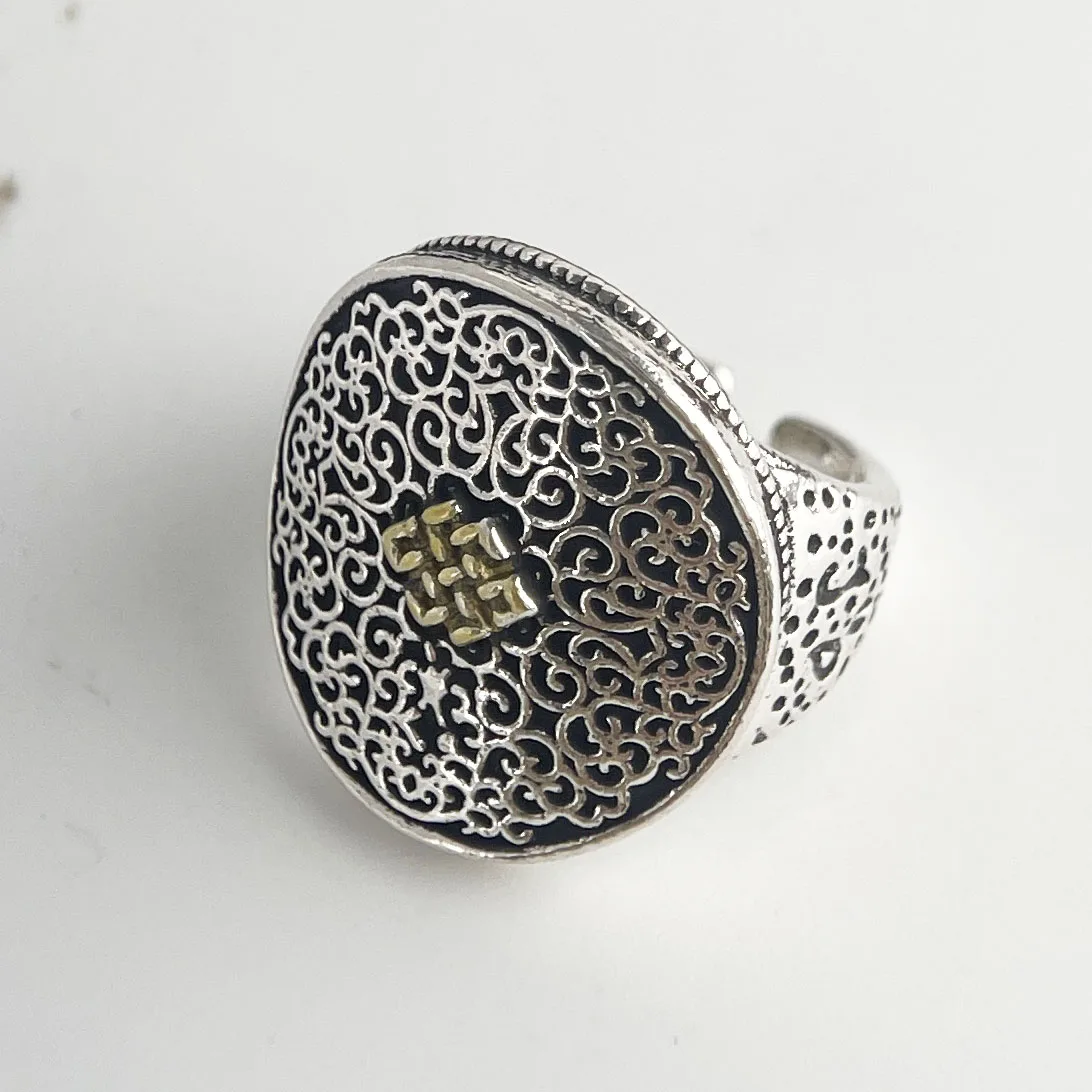 خواتم من الفضة الإسترليني عيار 925 للنساء والأزواج، خاتم بسيط مصنوع يدويًا بنمط عتيق، هدية مجوهرات راقية تمنع الحساسية