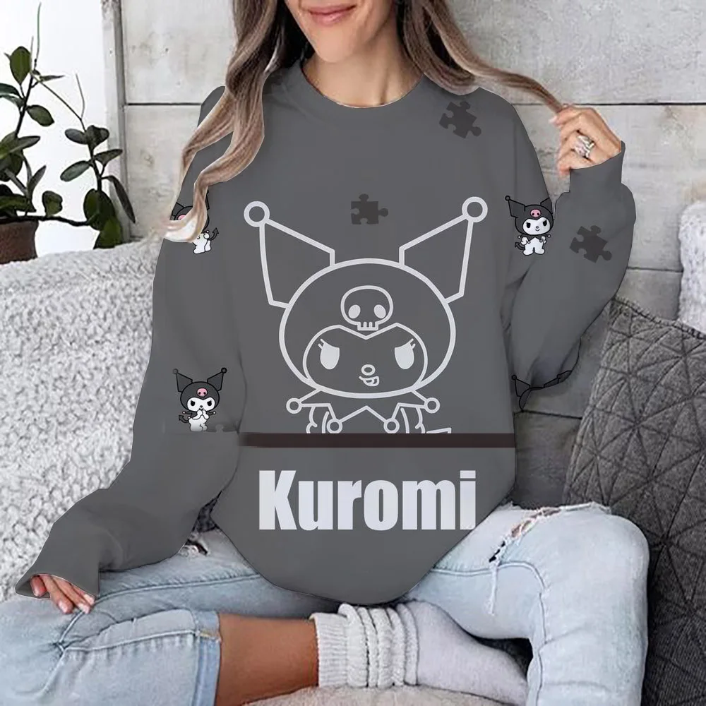 O-Ausschnitt Hello Kitty Damen Langarm Sweatshirts Jugendliche Frau Kleidung Party Y2k Streetwear Pullover Hohe Qualität 2024 Neu