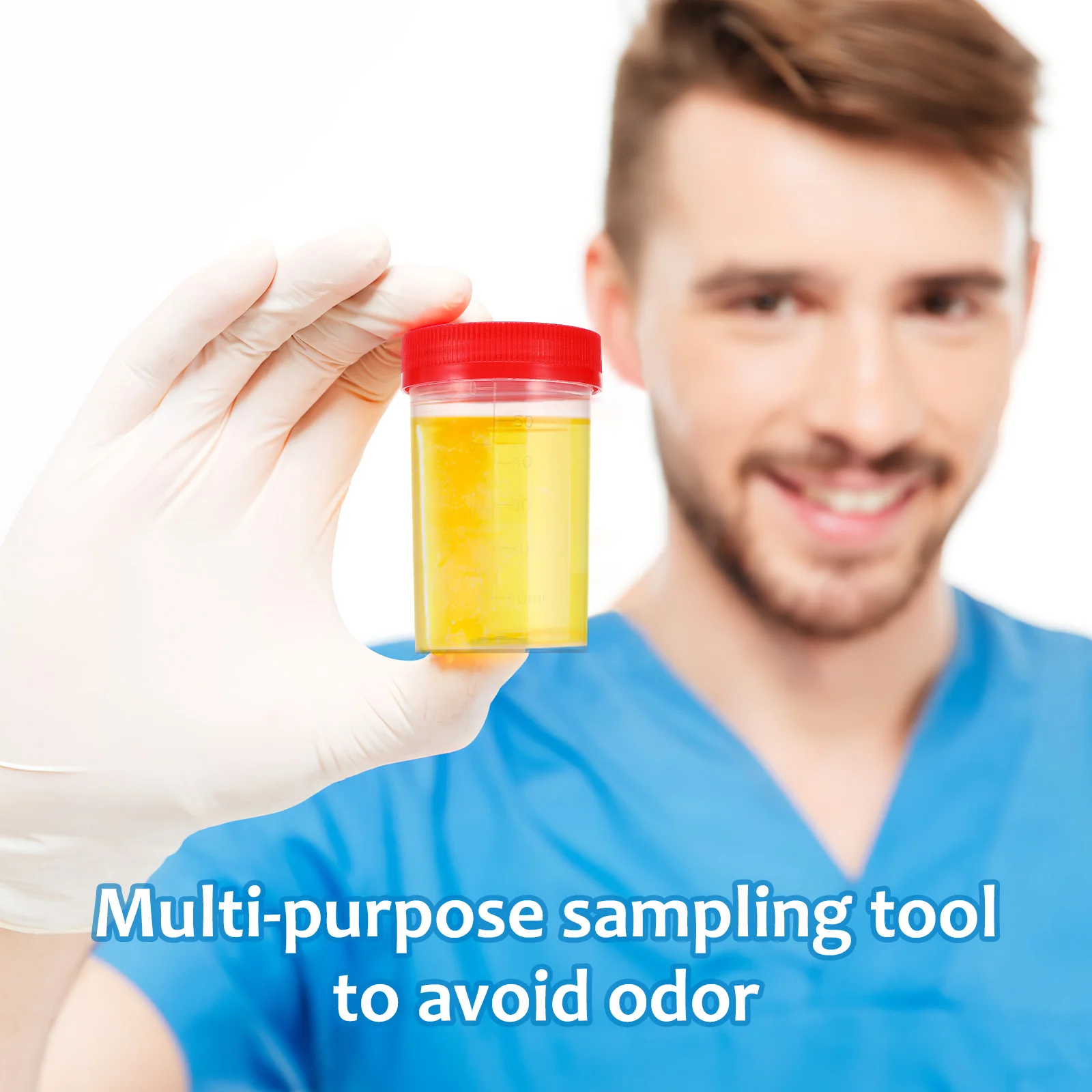 10 pcs Leak Proof Medical Urine Sample Cups 60Ml Specimen Containers With Screw Lid Graduated Liquid Collection Bottles Lab