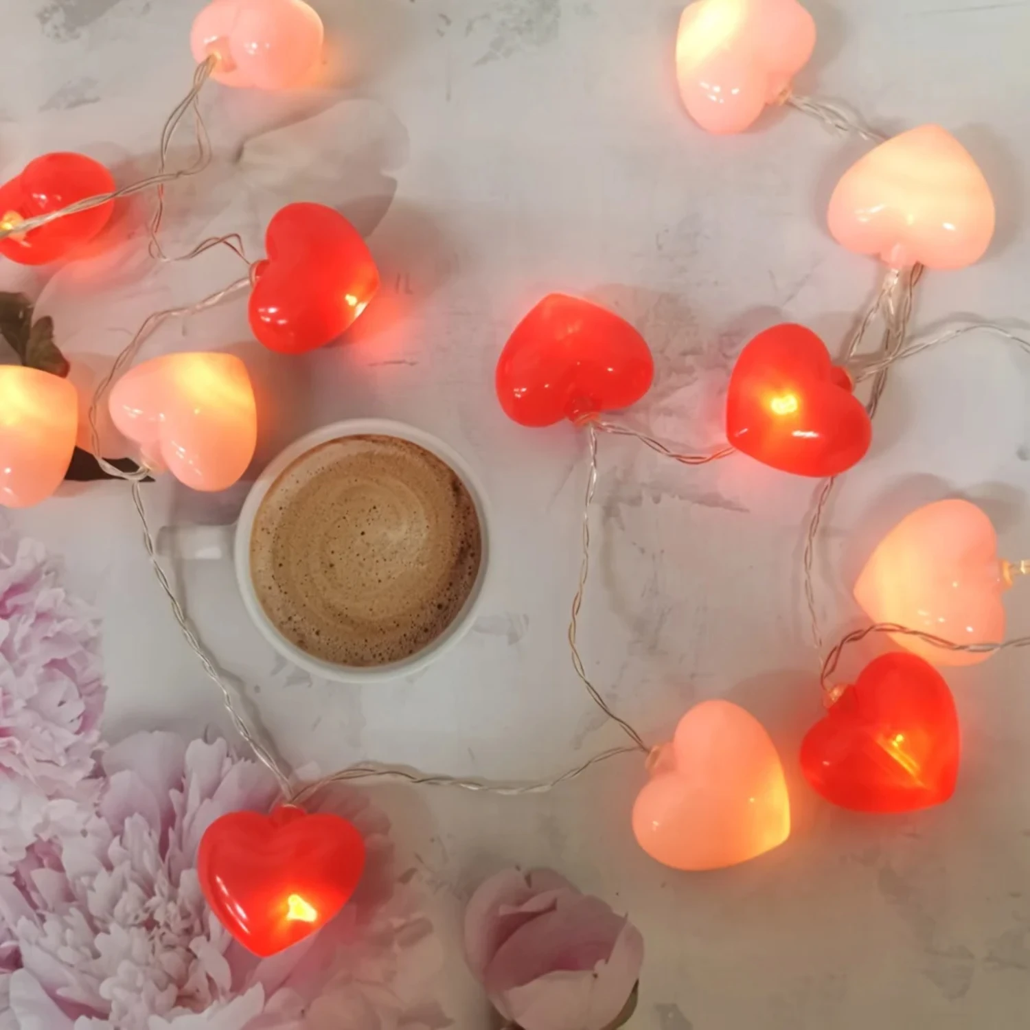 Create a Cozy Bedroom Ambiance with 20 LED Love Light String - Enhance Romantic Atmosphere with Red and Pink Warm Light Love Str