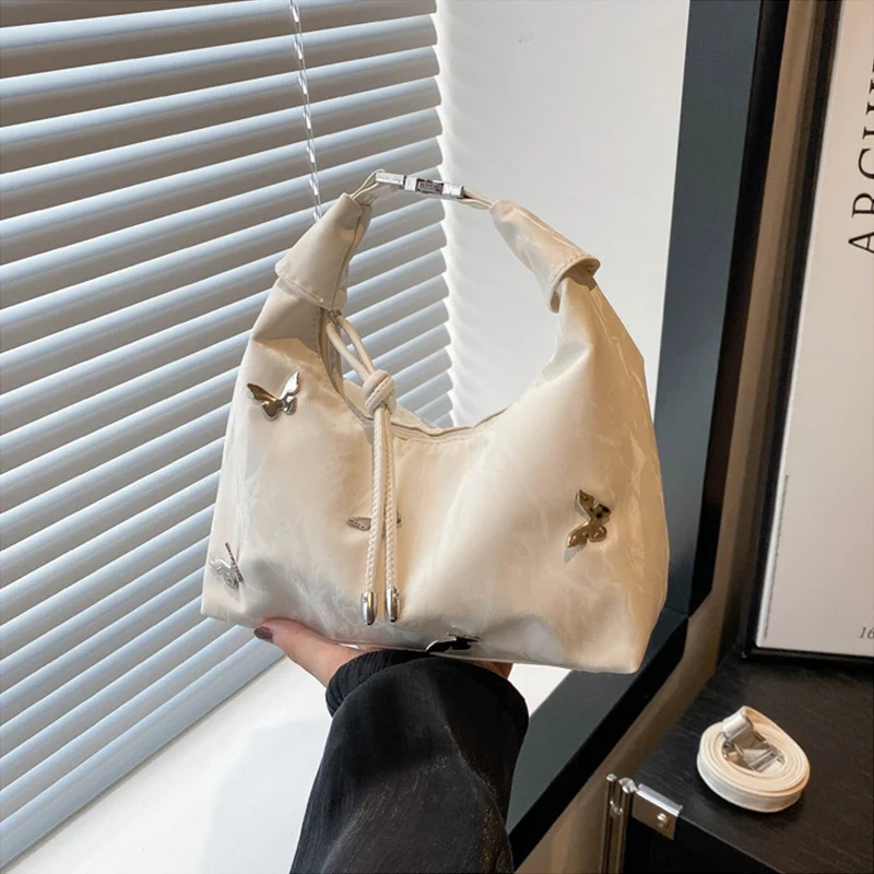 Damen-Umhängetasche mit Schmetterlings-Dekor, verstellbarer Riemen, leicht, für den täglichen Gebrauch, Hobo-Umhängetasche, vielseitige Tasche für Arbeit, Reisen, Einkaufen – Detail 22