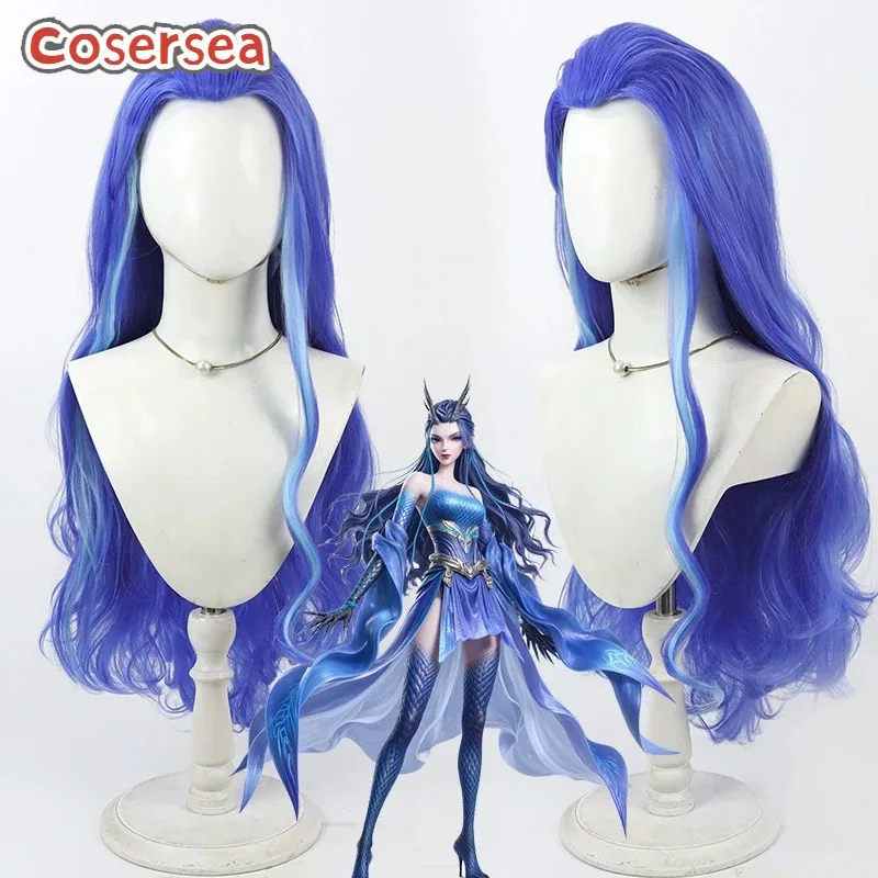 

Cosersea Aorun Косплей Парики Ne Zha 2 Aorun Ролевая игра 90 см Женщины Длинные волнистые синие смешанные светло-голубые парики Синтетические волосы Термостойкие