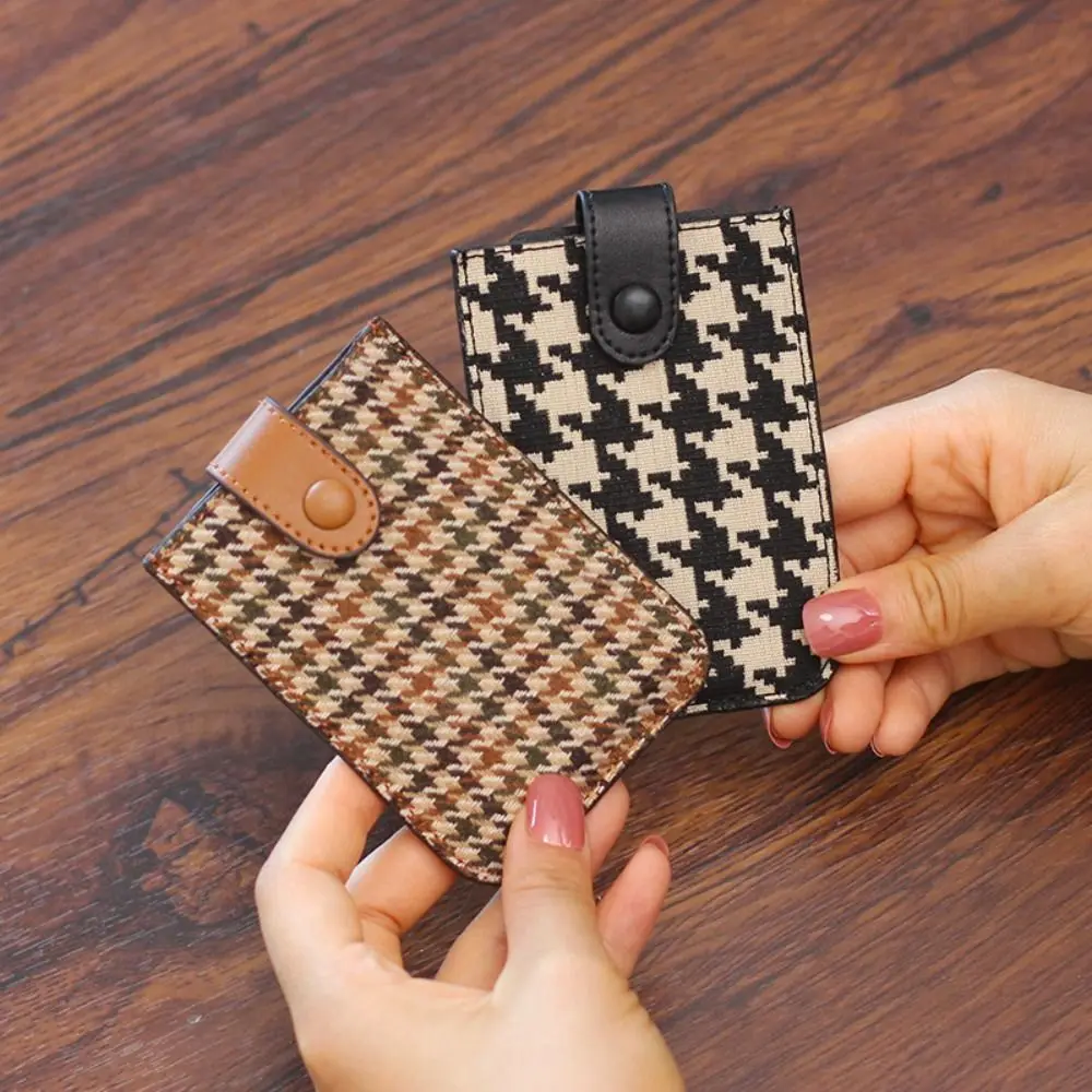 

New Houndstooth PU Leather Slim Purse for Women Card Holders Wallets Card Bag Women Classy Coin Purse Clutch Pouch