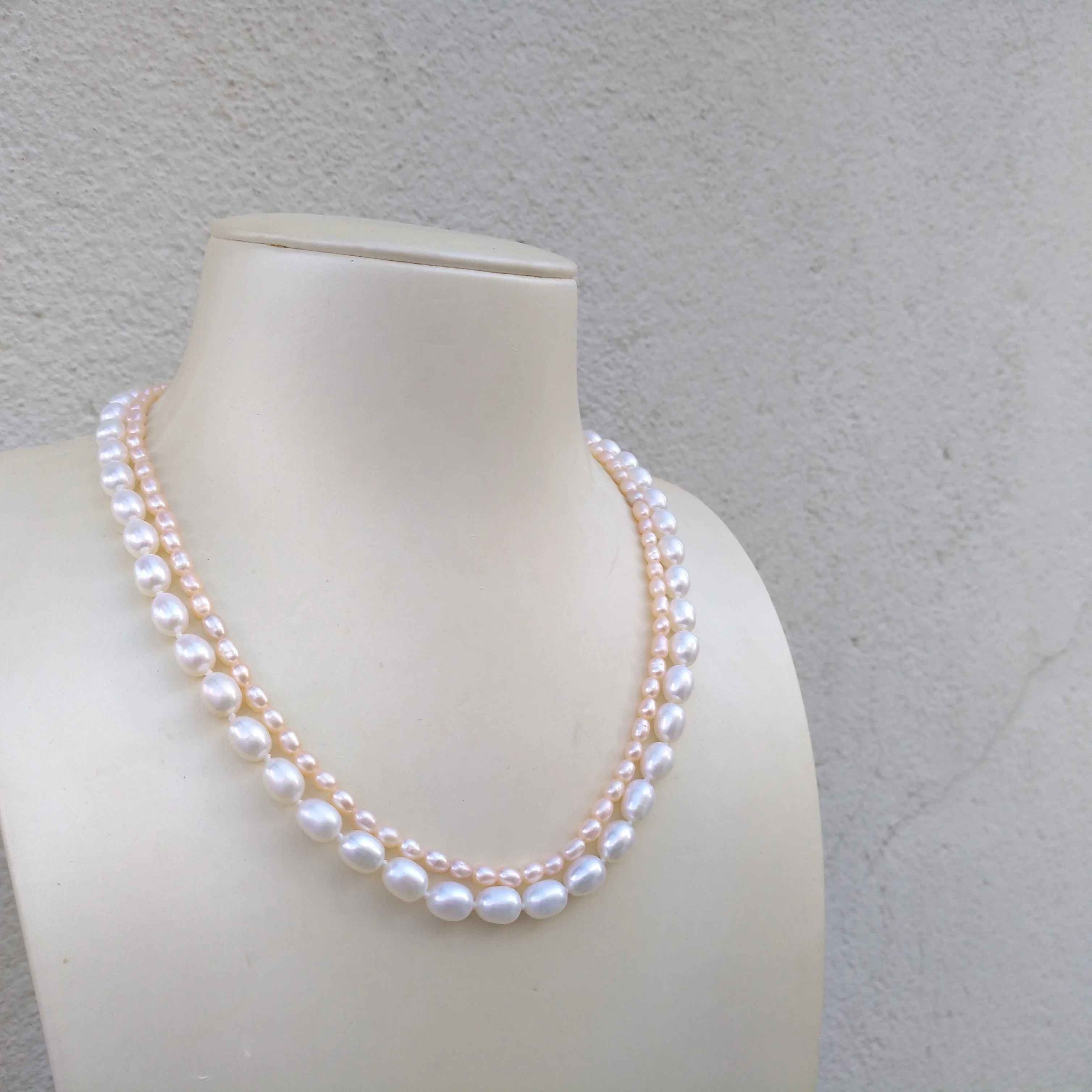 2row Gorgeous AAA+ Akoya White Pink Pearl Necklace We specialize in pearl jewelry.Thanks for viewing more photos.