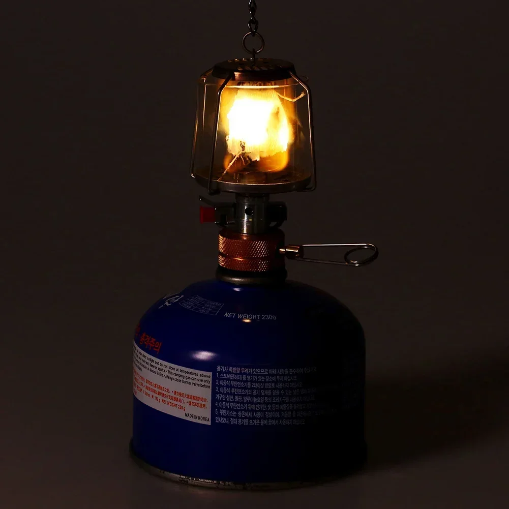 Lampe à gaz portable pour camping en plein air, lanterne de tente, lampe en verre de face, contrôle de la assujetréglable, luminosité du débit de gaz