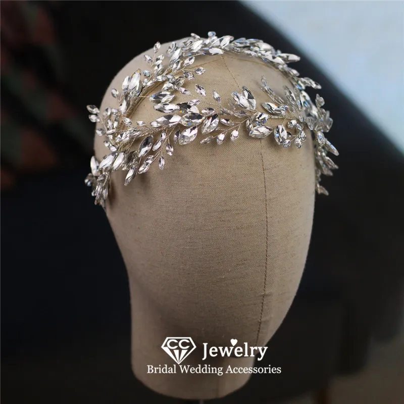 CC Hair Hoop for Women Wedding Accessories Bridal Headdress Engagement Shining Crowns 100% Handmade Crystal Headbands Gift HP122