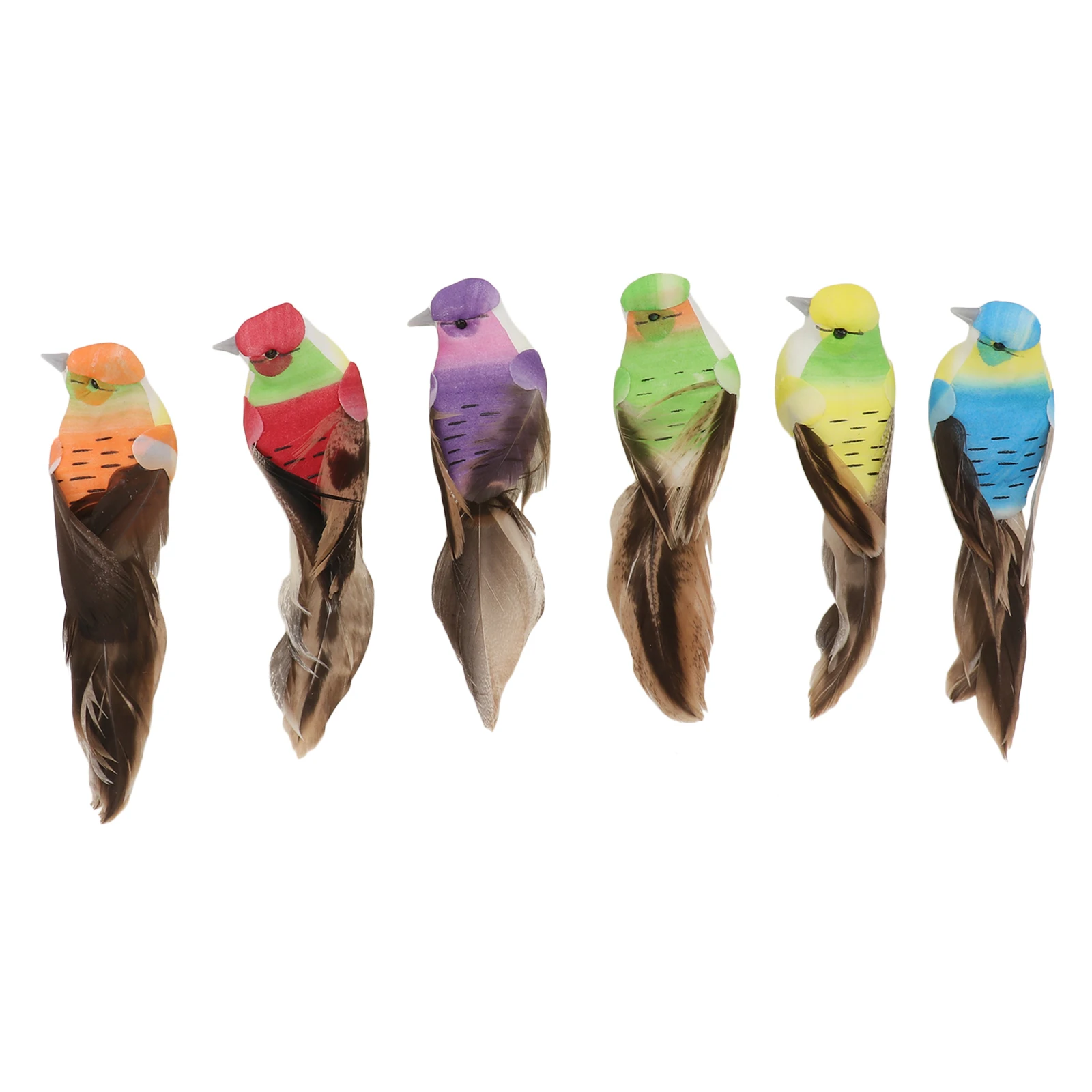 

6pcs Simulation Mini For Garden Mini Bird Tree Ornament Creative Garden Ornaments Desktop Decor Lovely Bird Ornaments