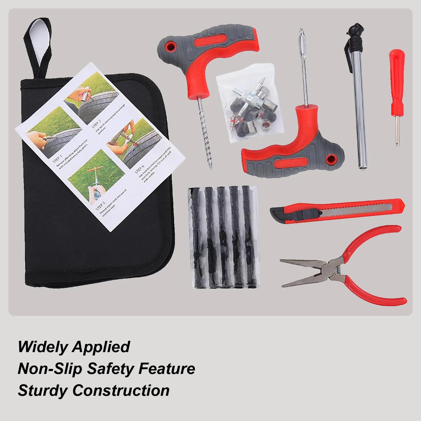 

34Pcs/set Car Tire Repair Kit motorcycle tire repair and flats repair kit Portable Fix Tools for automobiles and vacuum tires