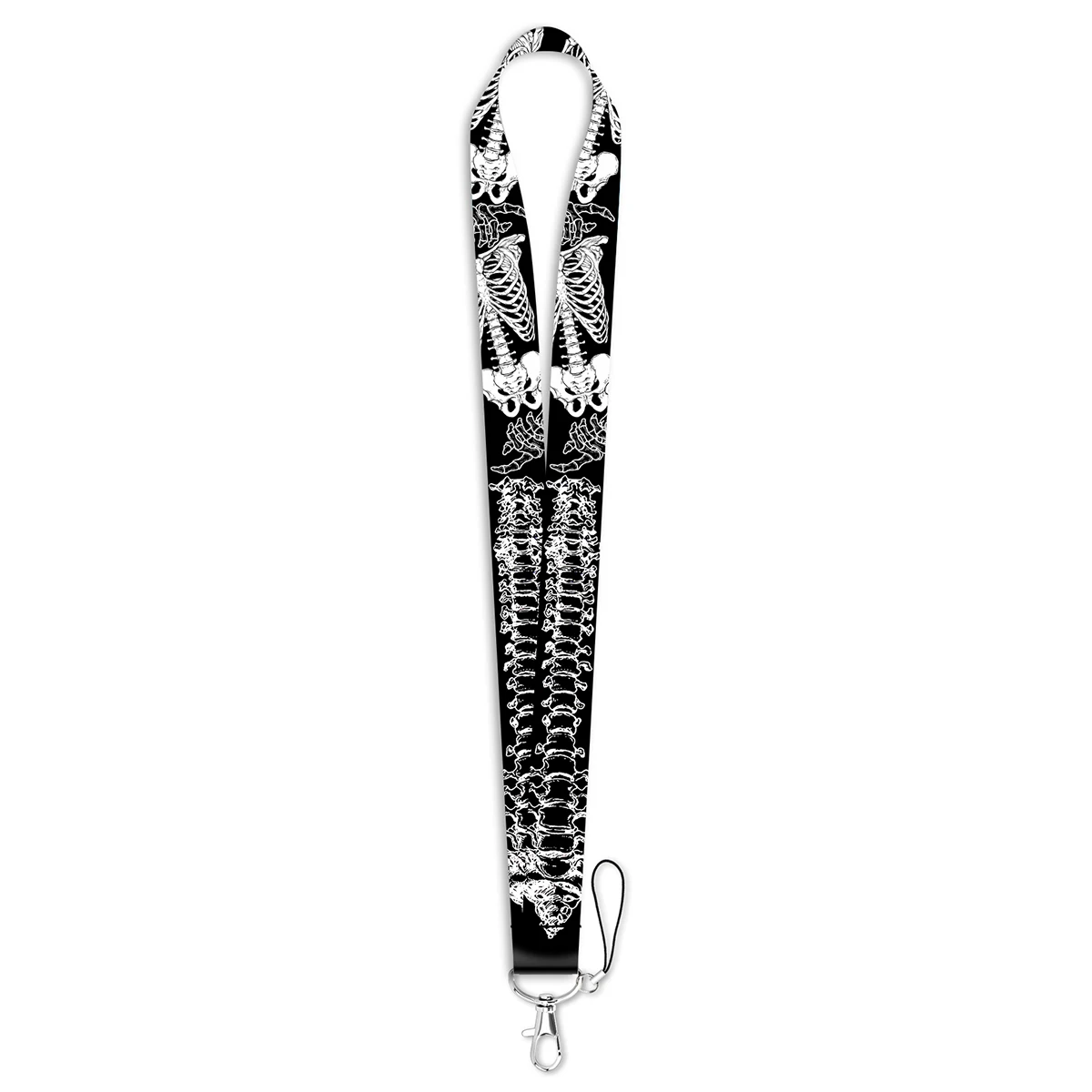 Skull Credential Holder Skeleton Lanyard Keychain