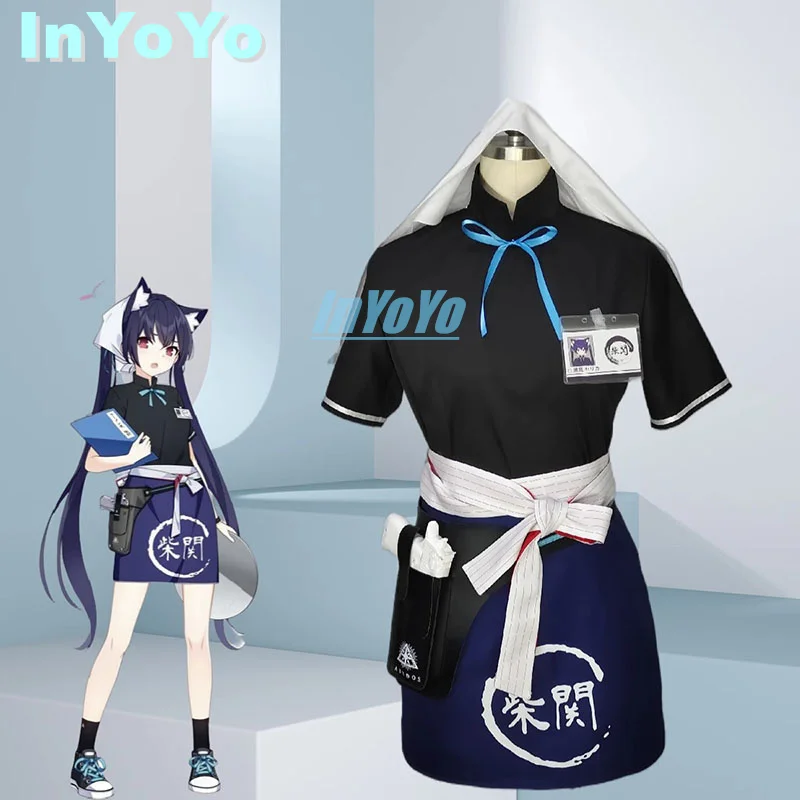 InYoYo Kuromi Serika Cosplay Blue Archive Costume Working Cothes Uniform Dress Women Halloween Party Outfit Game Suit Role Play