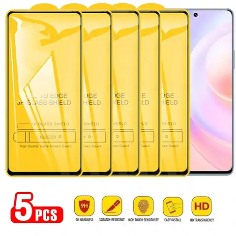 1-5 Pcs 9D Tempered Glass For Poco M7 Pro 5G X6 X4 F6 F5 M6 Pro Full Cover Glass For Poco M5 M4 Pro X3 X4 Pro F3 Tempered Glass