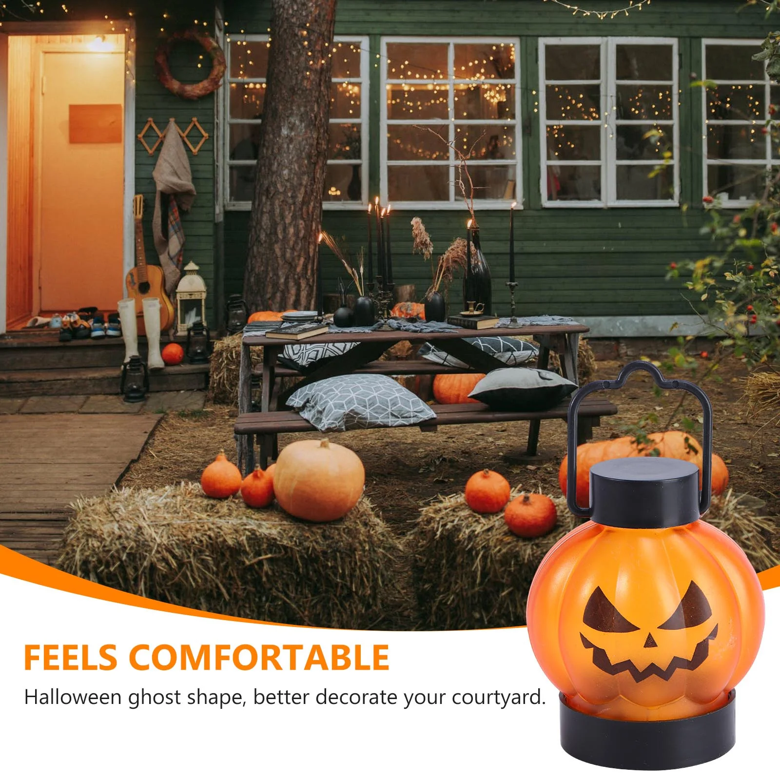 

6Pcs Halloween LED Pumpkin Face Night Lights Orange Decorative Lamps Party Festival Layout Props Decorative Lamps