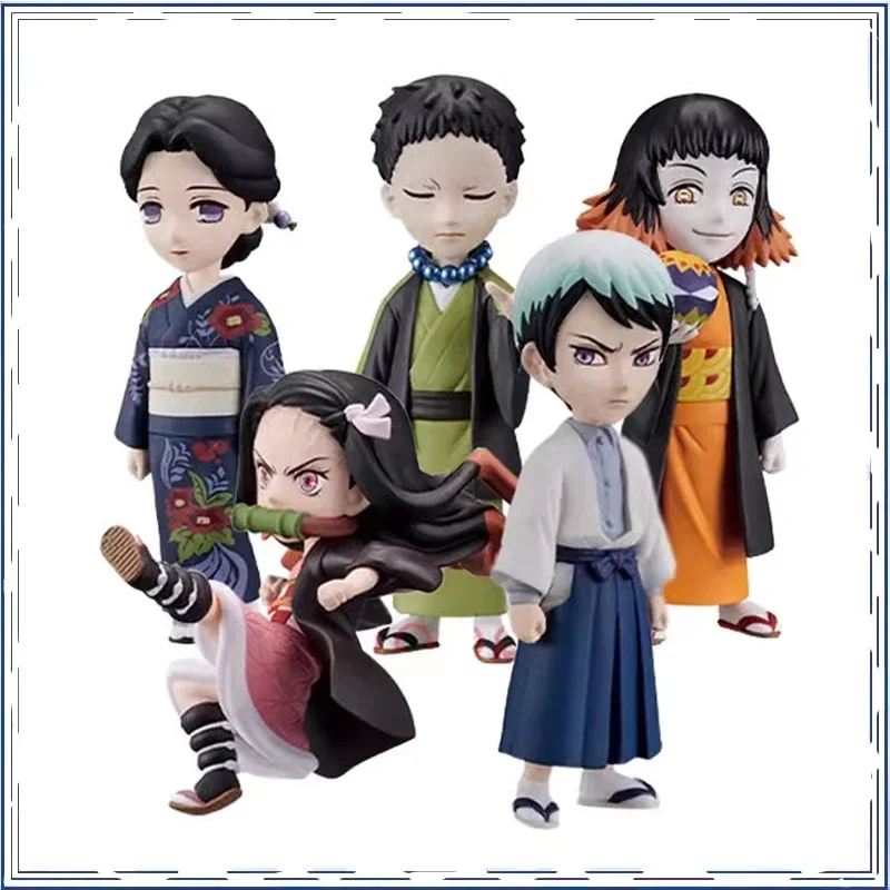 BANDAI Anime Demon Slayer Kochou Shinobu Iguro Obanai Yushiro Kamado Nezuko Gifts for Children Genuine Action Figure Model Toys