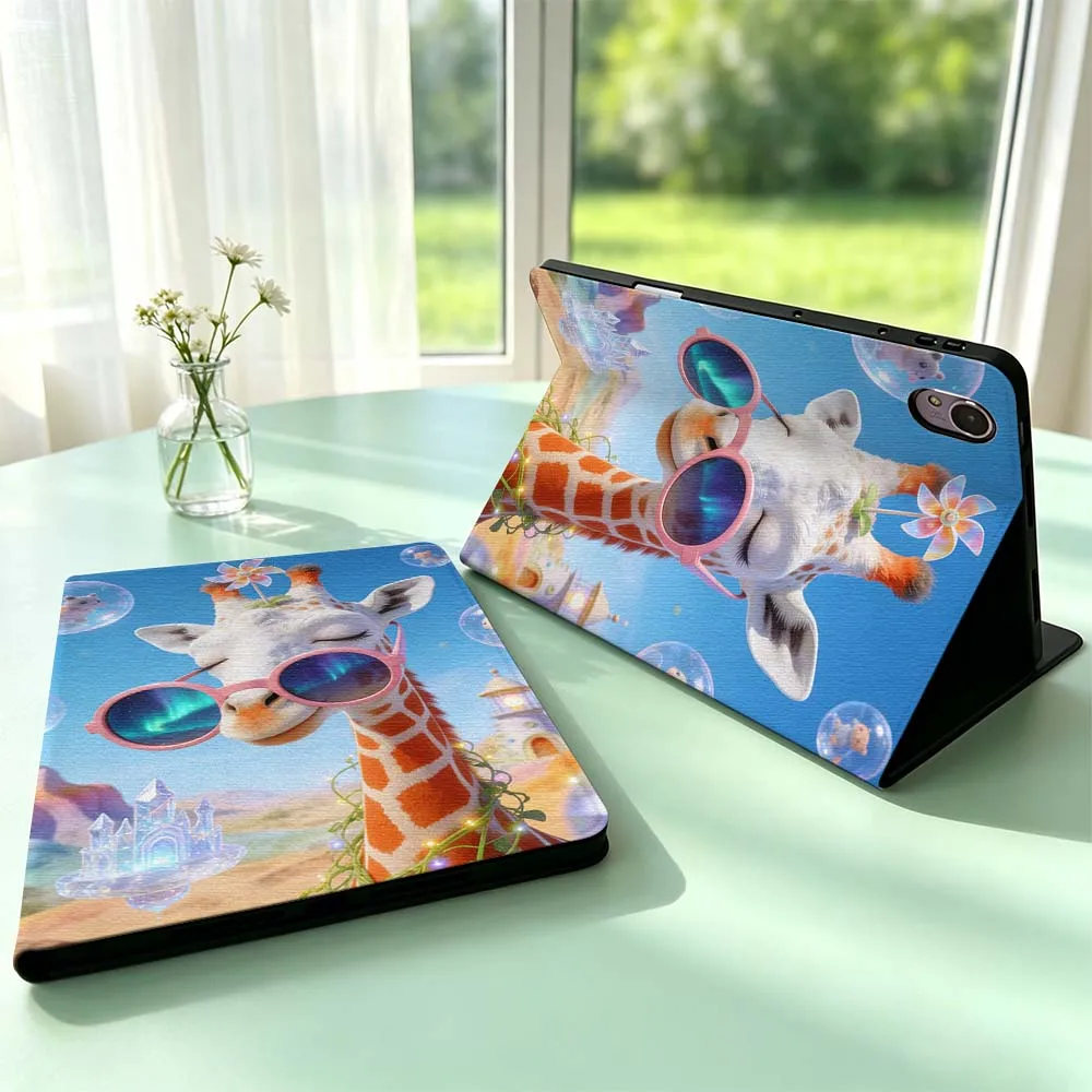 Cartoon Giraffe Bubbles For Huawei MediaPad MatePad Honor Pro V6 9 V8 X9 X 10 13.3 12.3 11 11.5 Inch Tablet Case Pen Tray