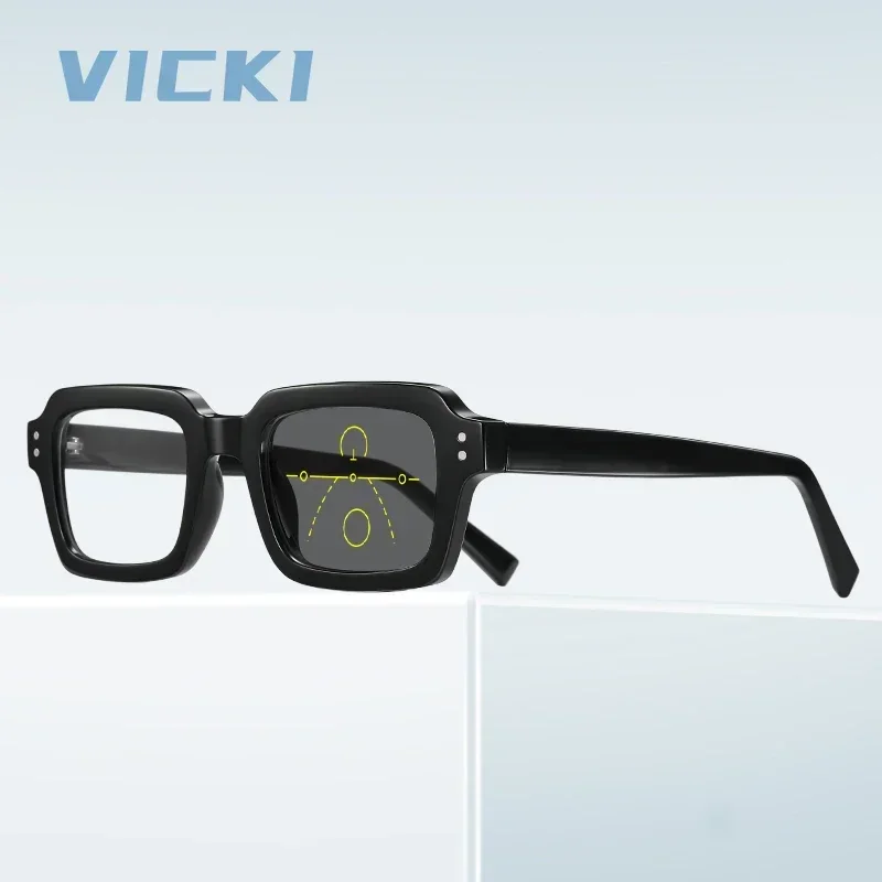 VICKI VICKI Classic Large Frames Simple Designs Blue Light Protective Eyewear Custom Prescription Progressive Photochromic 2195