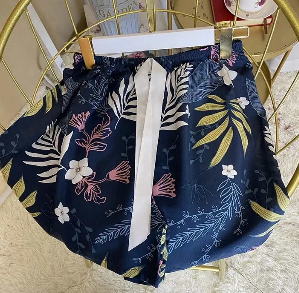 Lässige Damen-Shorts, Sommer-Shorts mit elastischer Taille, bedruckt