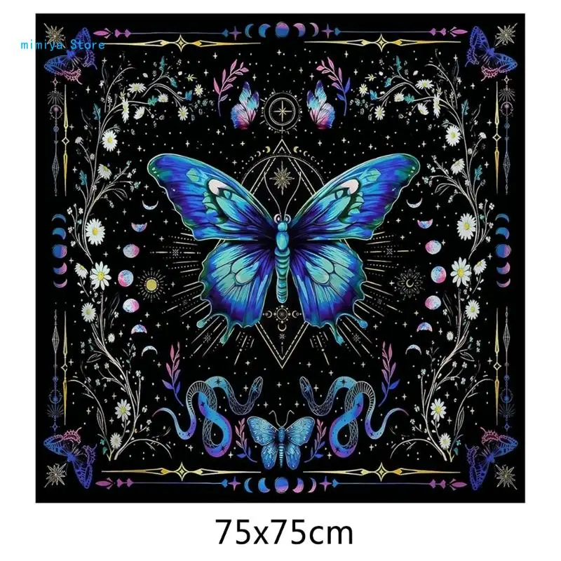 pipi Tarots Tablecloth Altars Cloth Butterfly Flower Astrologys Tablecloth Divinations Card Cloth Tapestry Wall Decoration