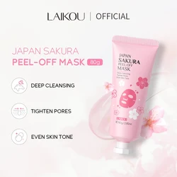 LAIKOU Japan Sakura Peel-Off Face Mask Brightening Moisturizing Deep Cleansing Remove Blackhead 80g