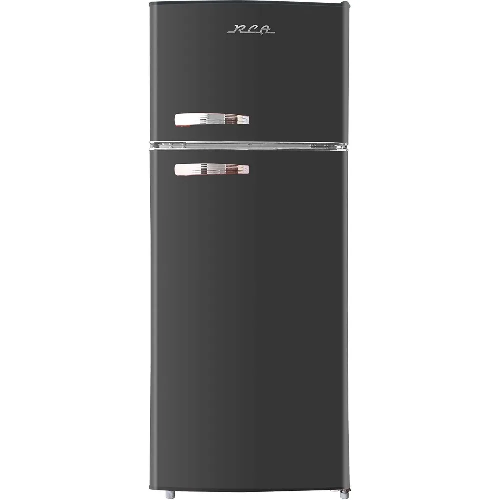 RFR786-BLACK 2 Door Apartment Size Refrigerator with Freezer, 7.5 cu. ft, Retro Black