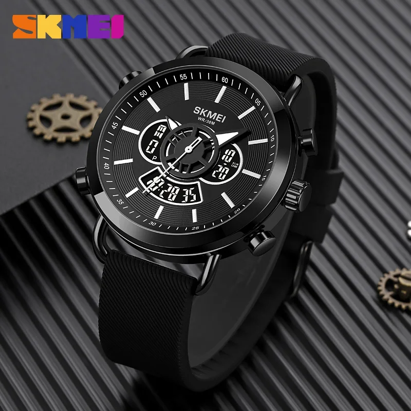 SKMEI Original Watch for Man Luxury Dual Time Digital Wristwatch Chronograph Led Light Sport Men\'s Watches Waterproof Clock