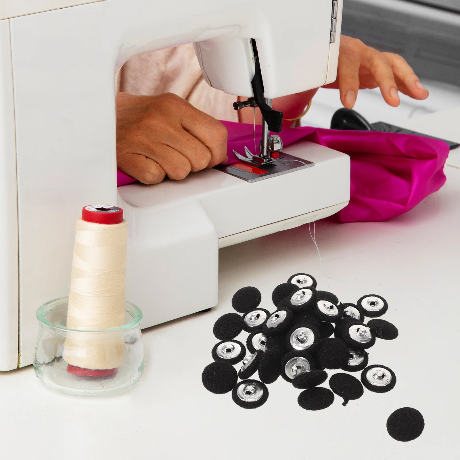 

100pcs 20Mm Round Cashmere Covered Buttons Vintage Fasteners For Coats Sweaters Jackets Replacement Sewing Accessories Craft