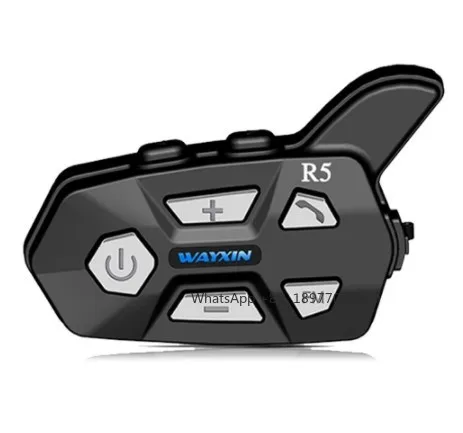 Capacete de motocicleta à prova d'água Bluetooth Intercom Headset R5 para 2 pilotos conectam com qualquer marca de fone de ouvido