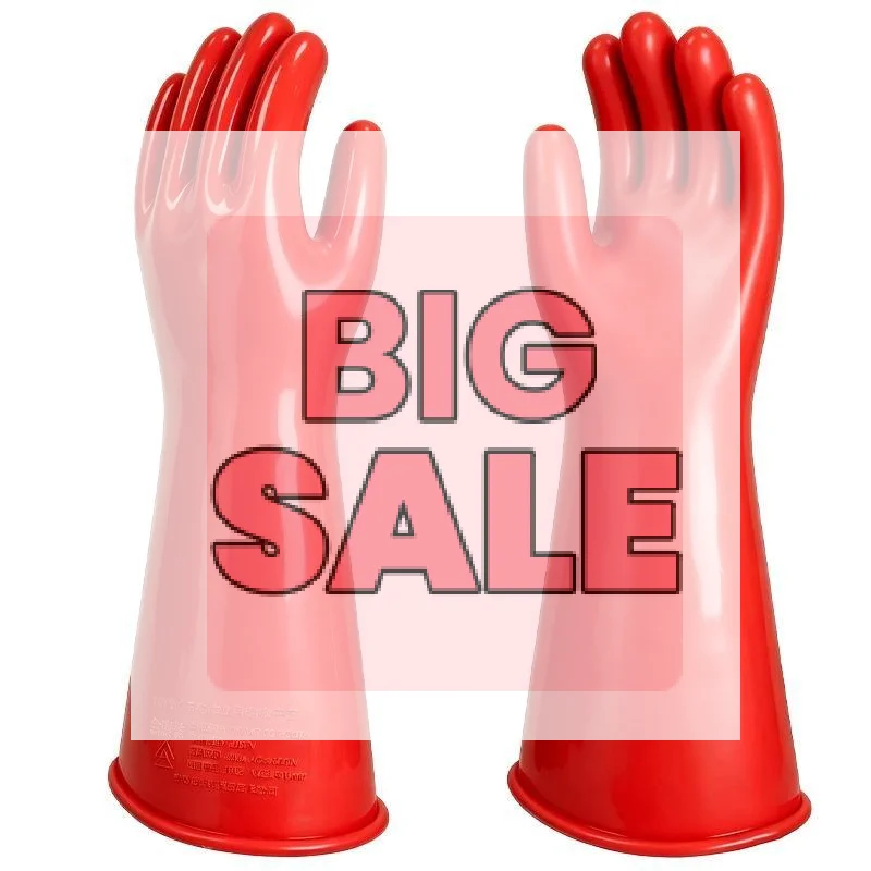 10/12kv Anti-electricity Protect Rubber Gloves Professional High Voltage Electrical Insulating Gloves Electrician Safety Work