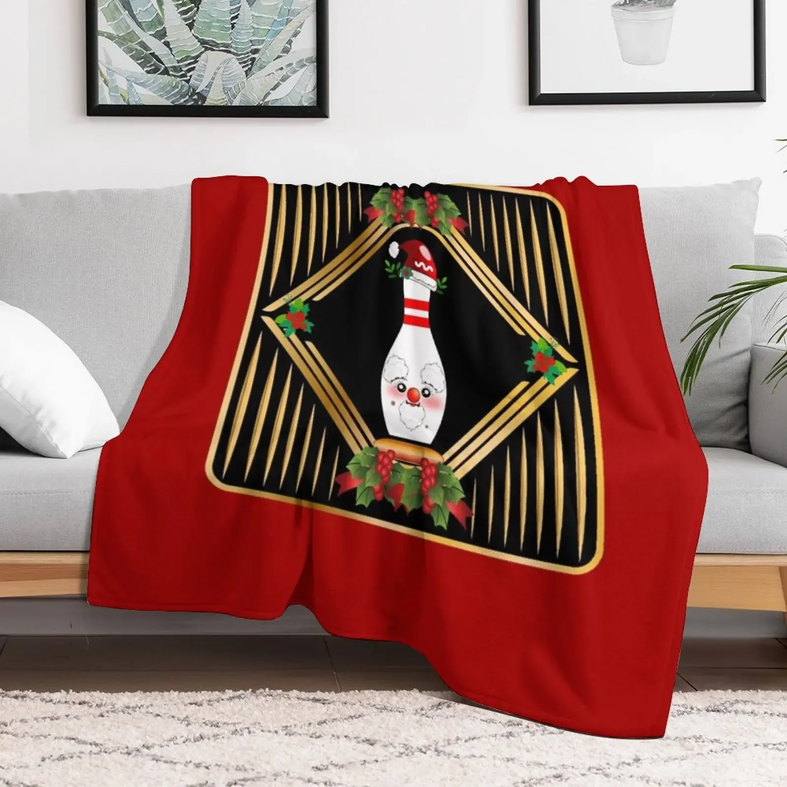 CHRISTMAS SKITTLES BOWLING Throw Blanket Warm Accent Blanket for Living Room Decoration